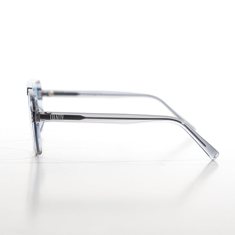Brille "Toni" - Grauer Rahmen, Blaues Glas - Blue Gradient