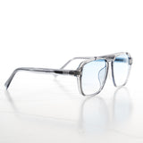 Brille "Toni" - Grauer Rahmen, Blaues Glas - Blue Gradient