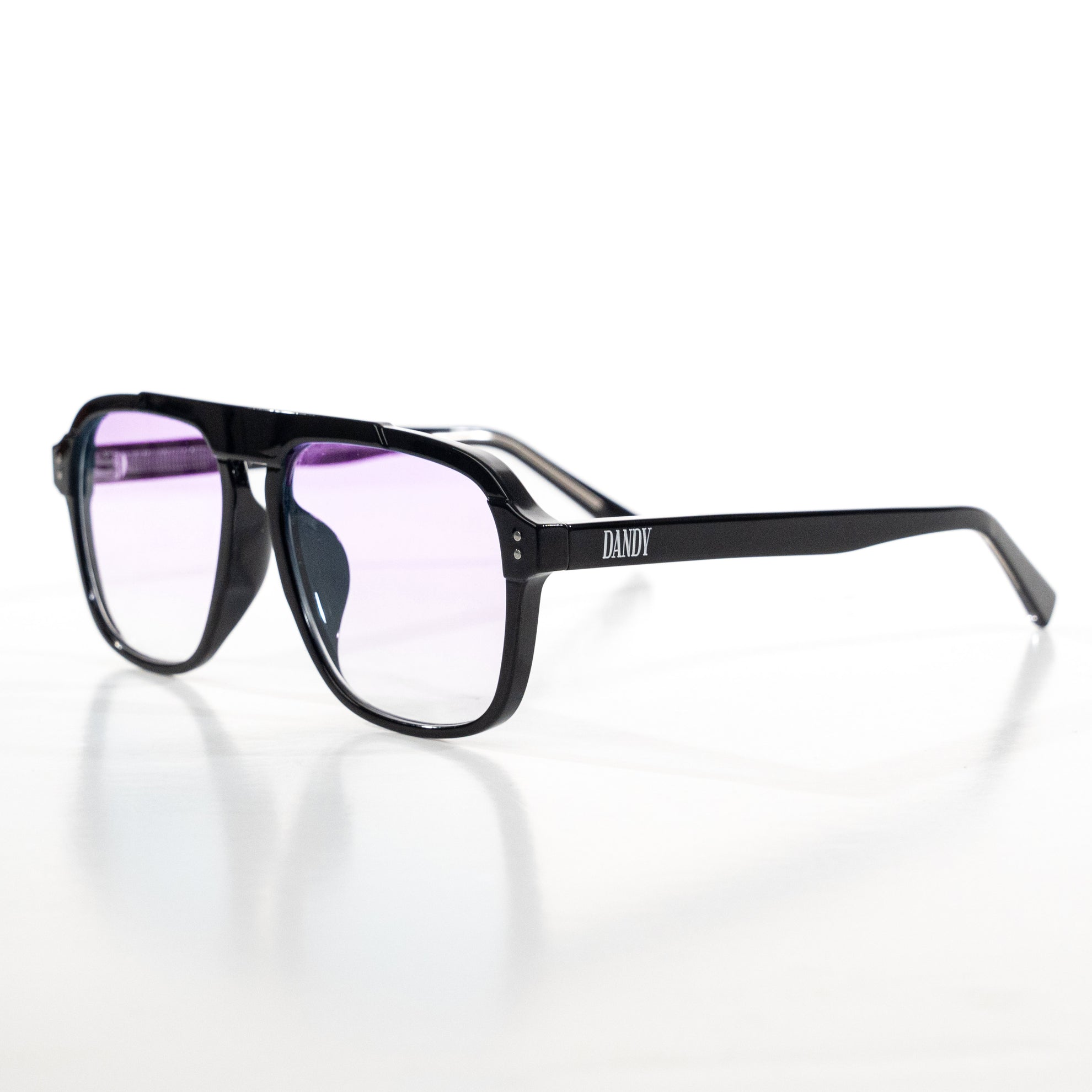 Brille "Toni" - Schwarzer Rahmen, Violettes Glas - Limited Edition